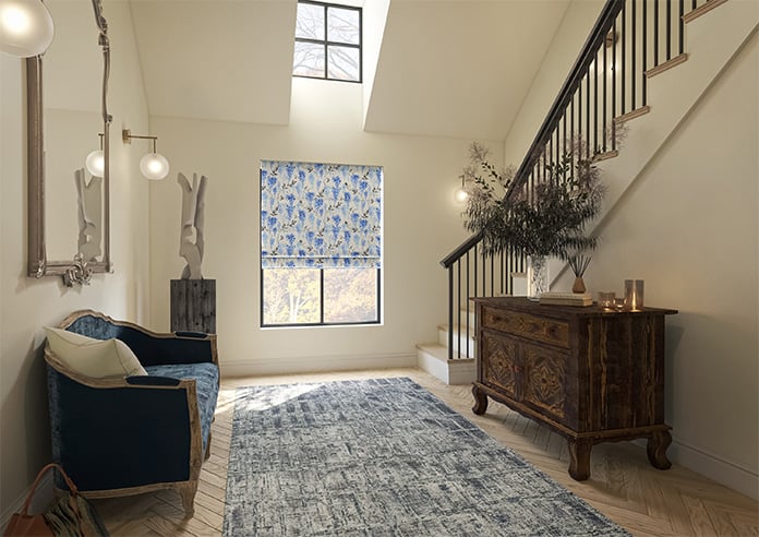 Wisteria Silk, Ink Blue - Motorised Roman Blind - Image 6